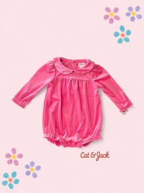 Cat & Jack Pink Velvet Bodysuit